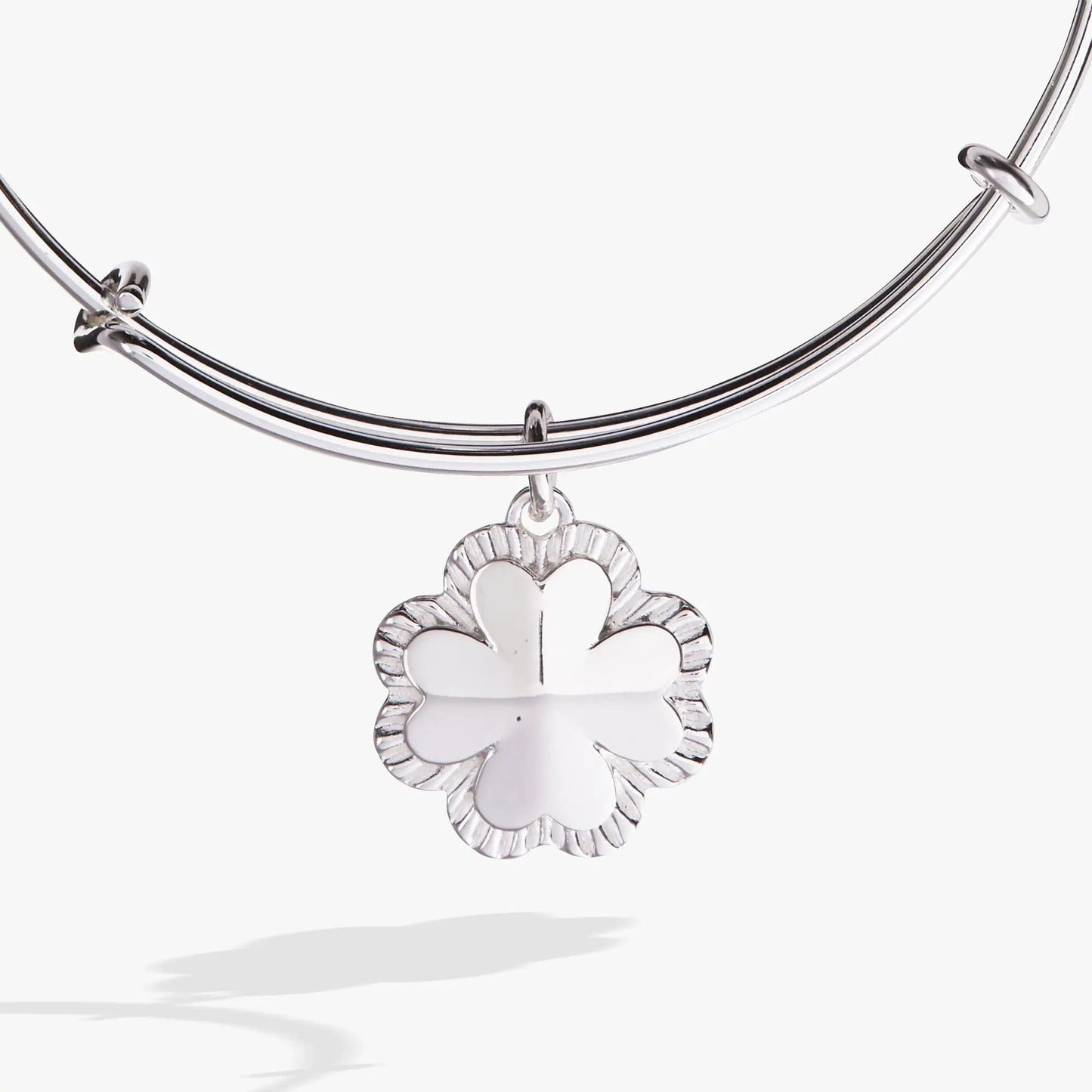 Four Leaf Clover Charm Bangle with Celtic Luck