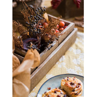 Four Piece Solid Wood Table Box Set by RusticReach, natural wood crate with dried botanicals on Tampa Home & Garden Store
