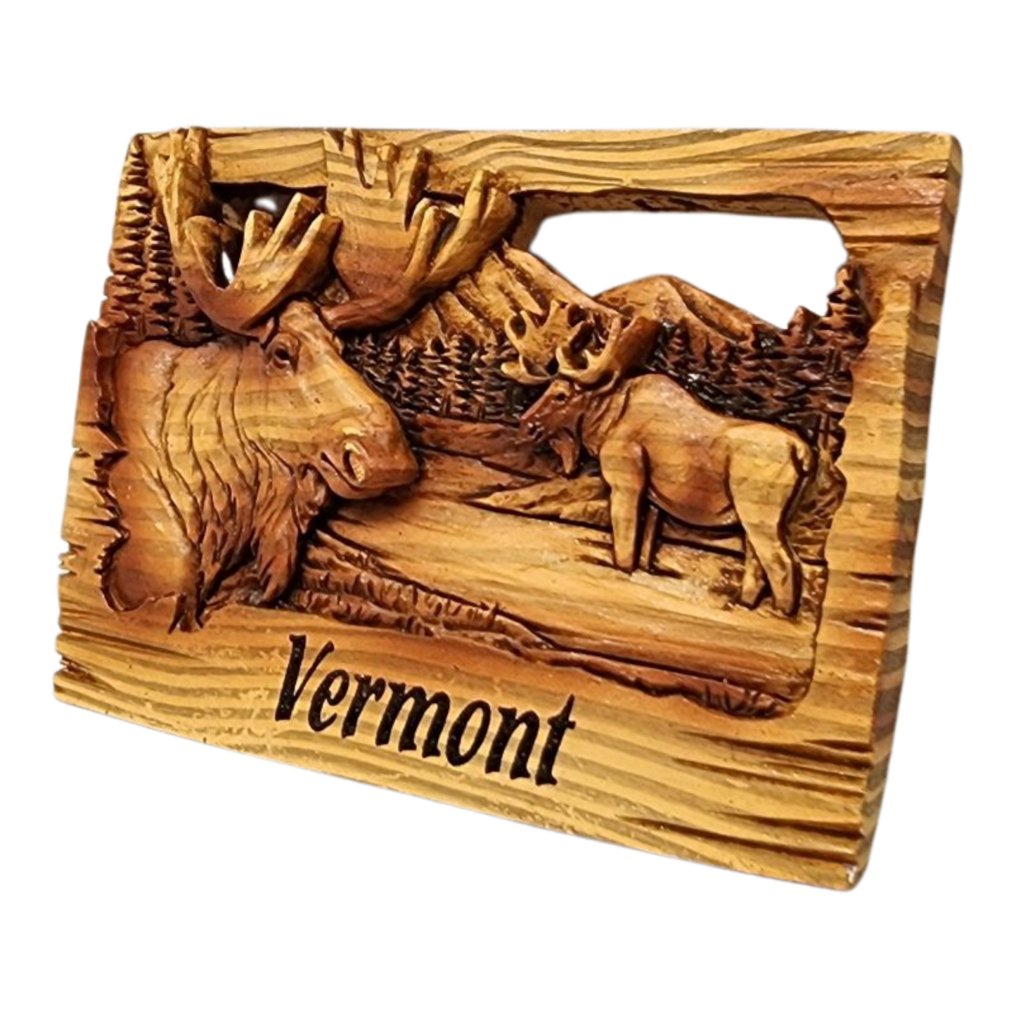 Aimant multicouche imitation bois - Orignal du Vermont