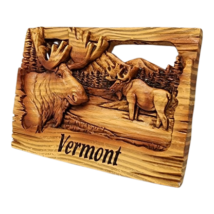 Aimant multicouche imitation bois - Orignal du Vermont