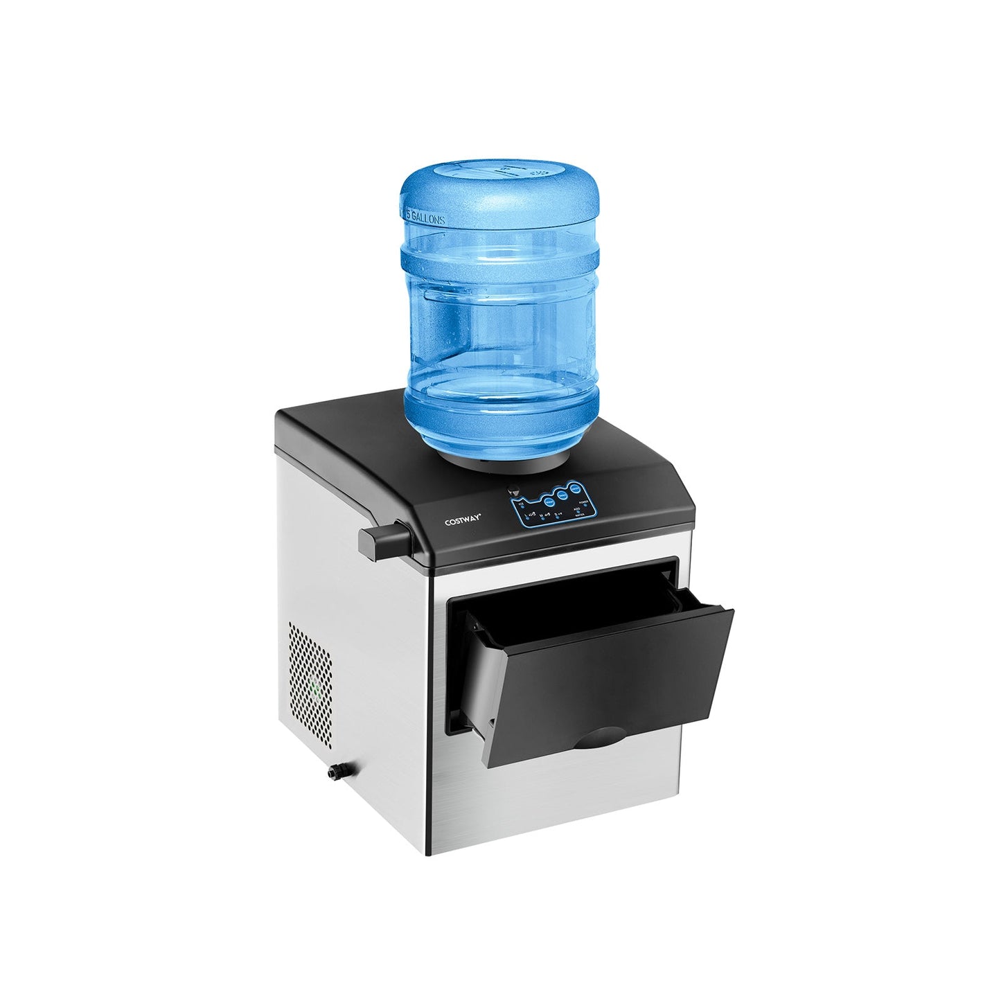 Máquina de hielo y dispensador de agua 2 en 1 de acero inoxidable para encimera