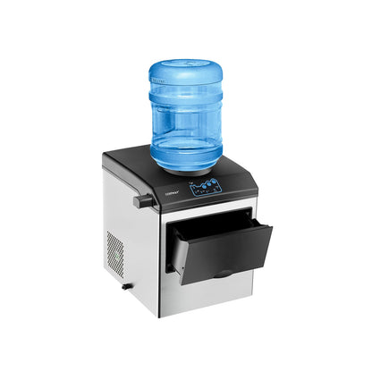 Máquina de hielo y dispensador de agua 2 en 1 de acero inoxidable para encimera