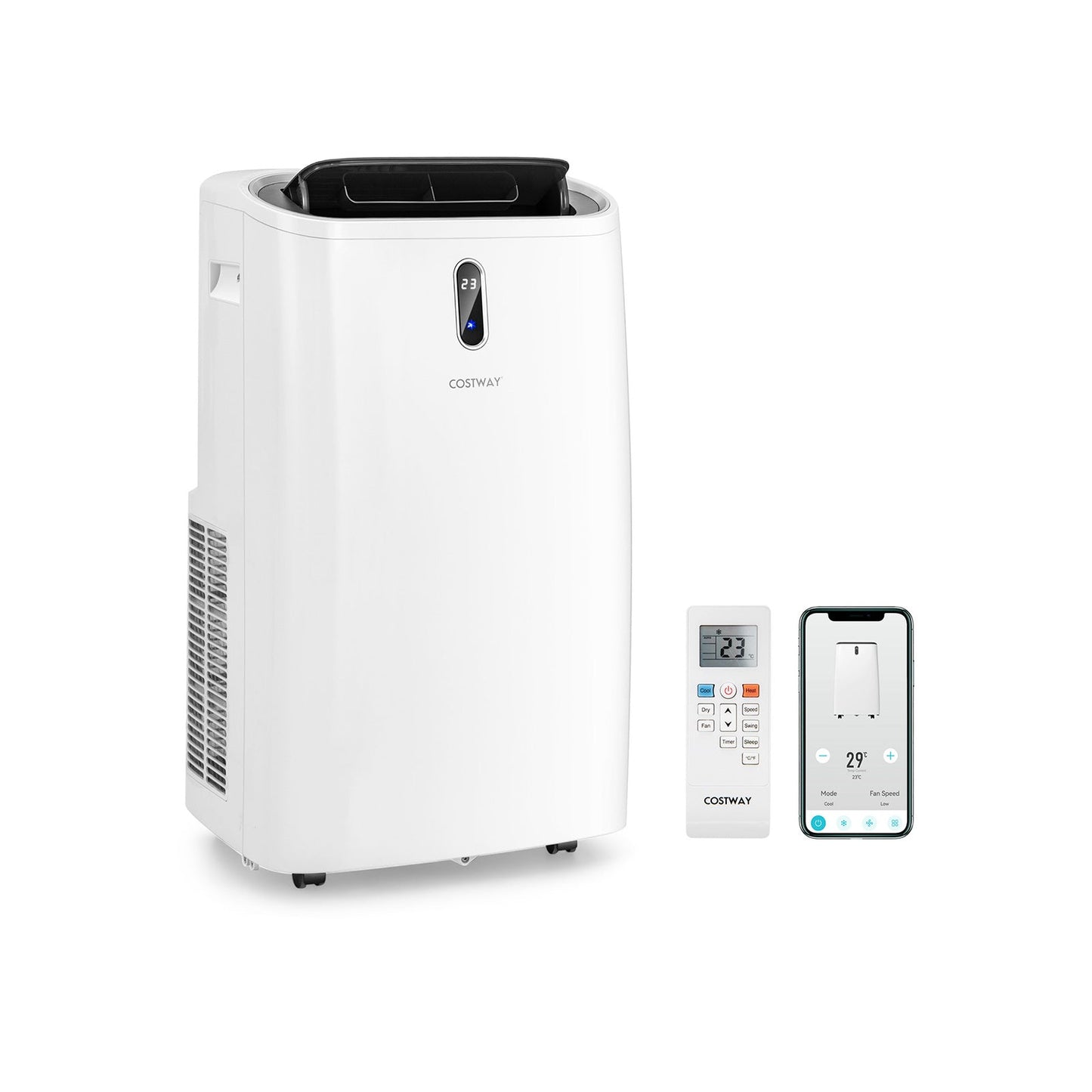 Aire Acondicionado Portátil 4 en 1 de 12000 BTU con Control Inteligente-Blanco