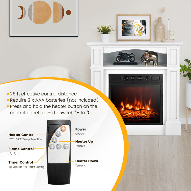 Mueble para TV de 18" con chimenea eléctrica