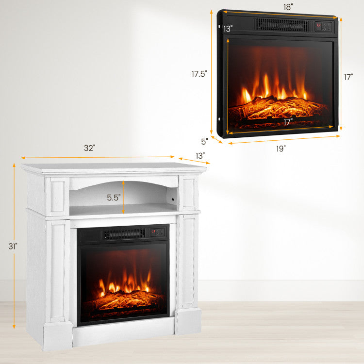 Mueble para TV de 18" con chimenea eléctrica
