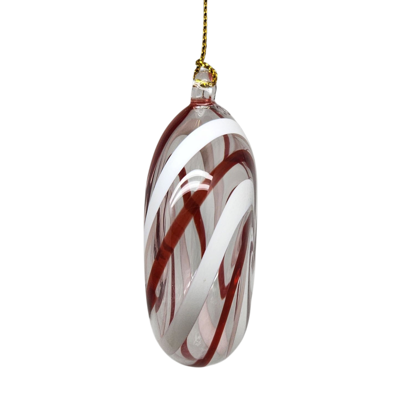 Peppermint Swirl Egyptian Glass Ornament