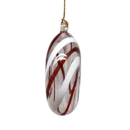 Peppermint Swirl Egyptian Glass Ornament