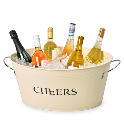 Cheers Galvanized Metal Drink Cooler Party