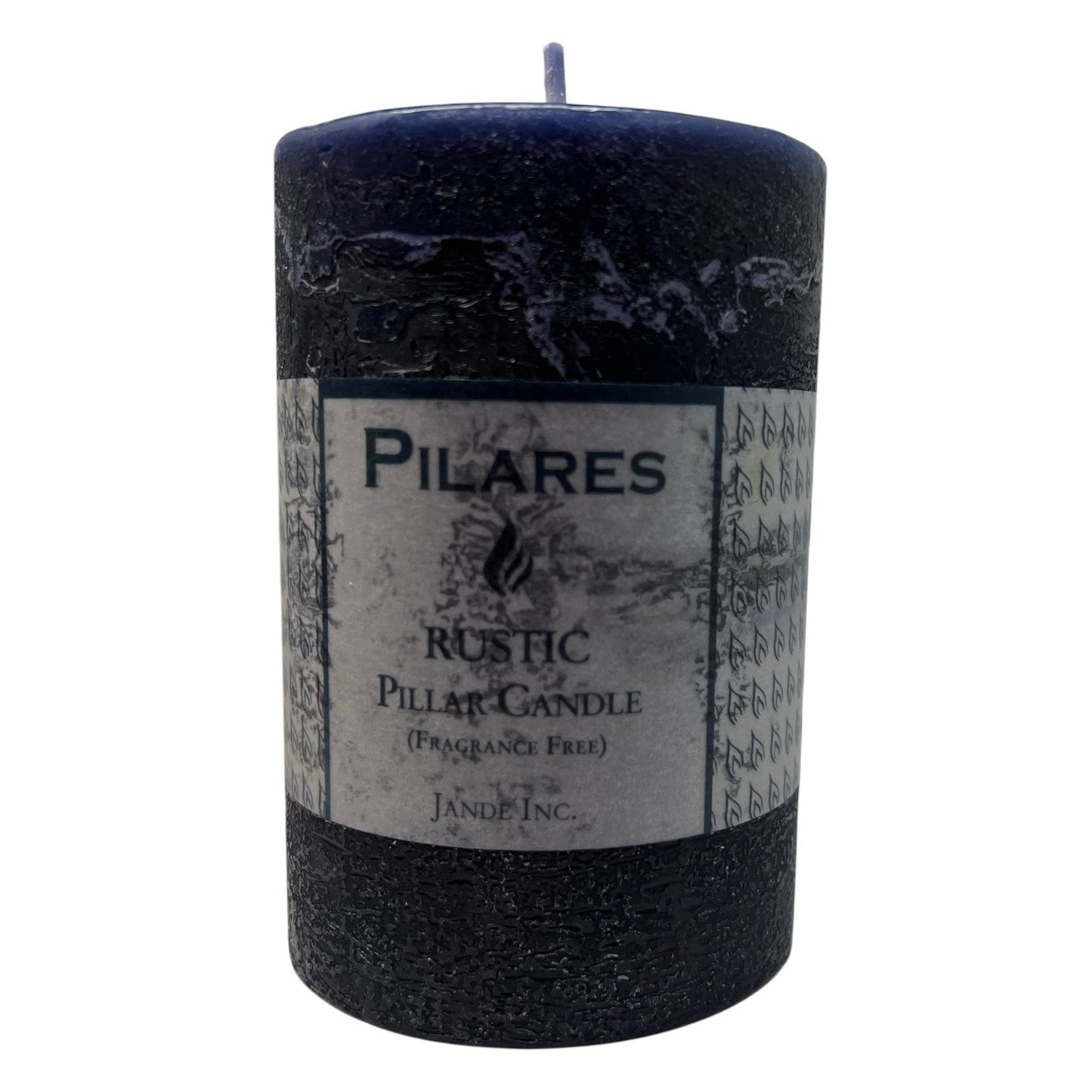 Bougie pilier rustique - 10 cm (4 pouces) noire