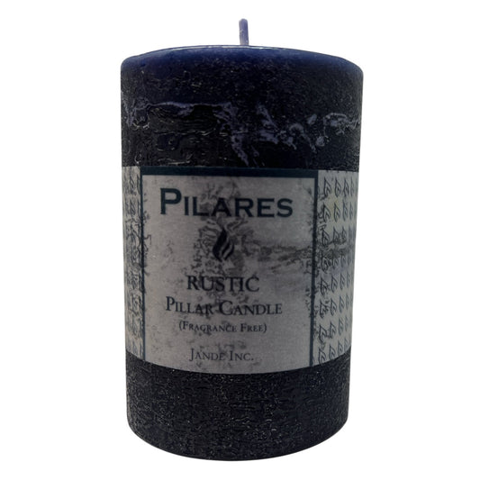 Bougie pilier rustique - 10 cm (4 pouces) noire