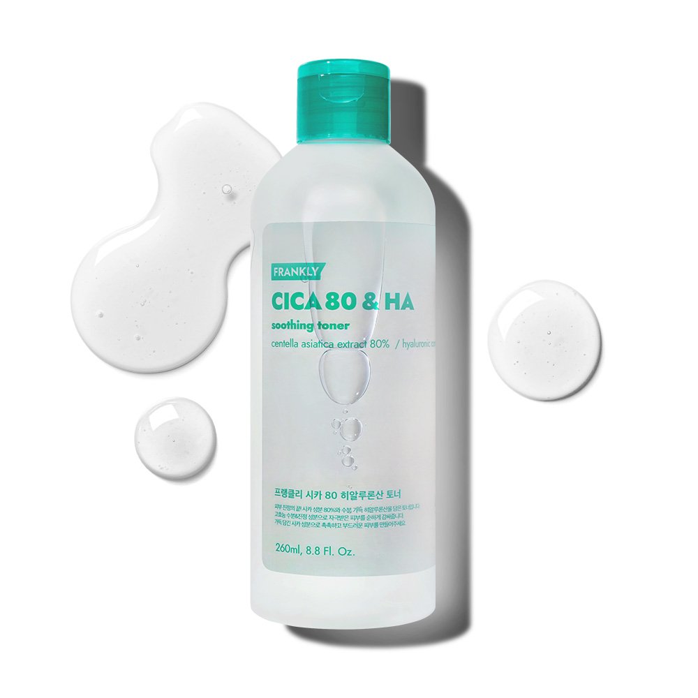 Toner FRANKLY CICA 80 & HA, 260ml, white bottle with teal cap by Seoulia on Tampa Home & Garden Store