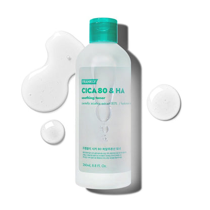 Toner FRANKLY CICA 80 & HA, 260ml, white bottle with teal cap by Seoulia on Tampa Home & Garden Store