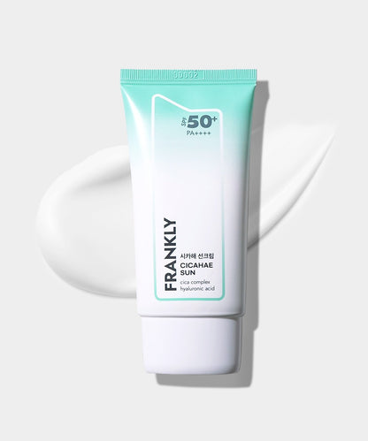FRANKLY Cicahae Sun SPF50+ PA++++ 50ml sun cream tube in teal-white gradient Seoulia on Tampa Home & Garden Store
