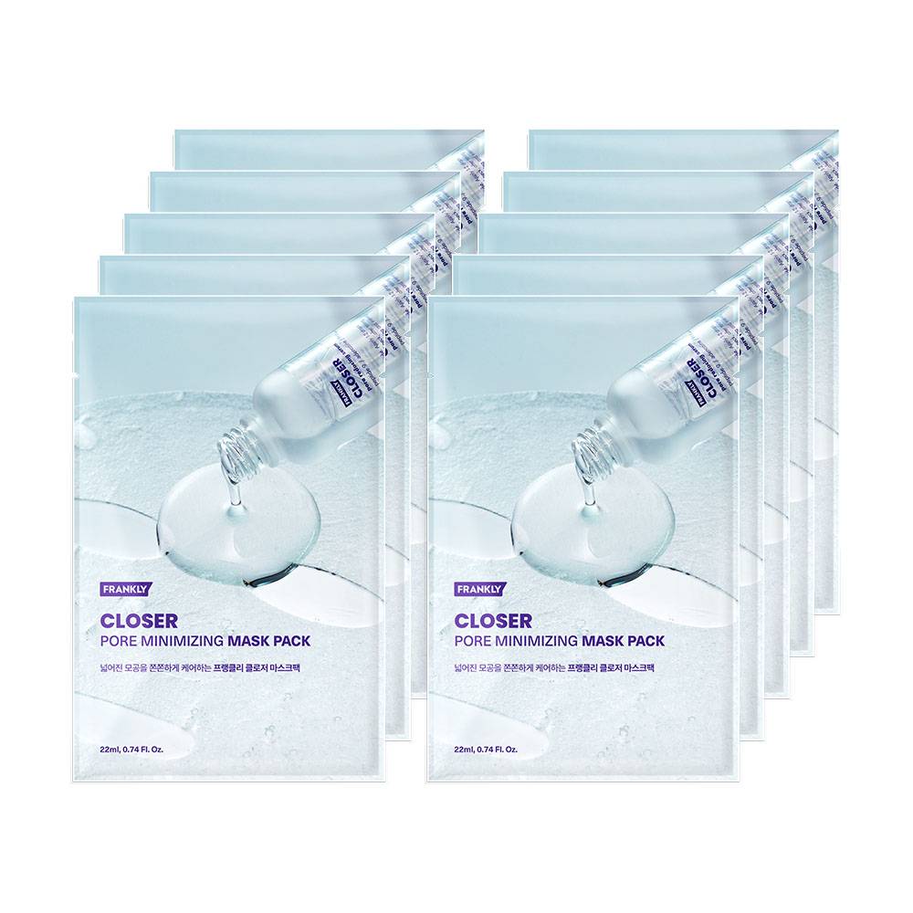 FRANKLY Closer Pore Minimizing Mask Pack 22ml X 10ea masks in light blue sachets Seoulia on Tampa Home & Garden Store