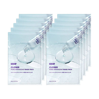 FRANKLY Closer Pore Minimizing Mask Pack facial masks, 22ml x10ea, Seoulia blue sachets on Tampa Home & Garden Store