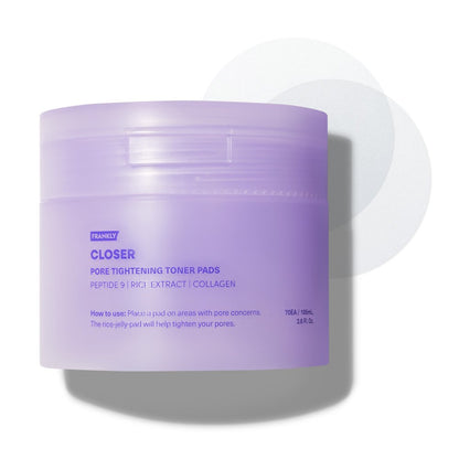 FRANKLY Closer toner pads jar in lavender purple with white label by Seoulia on Tampa Home & Garden Store