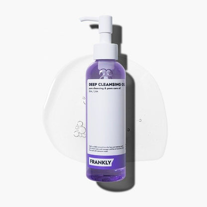 FRANKLY Deep Cleansing Oil 200ml bottle, purple liquid, Seoulia cleanser with pump on Tampa Home & Garden Store