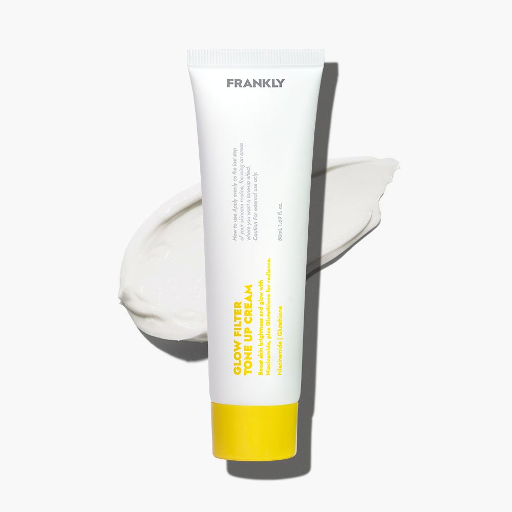 FRANKLY Glow Filter Tone Up Cream 50ml tube, white with yellow cap, Seoulia face moisturizer on Tampa Home & Garden Store