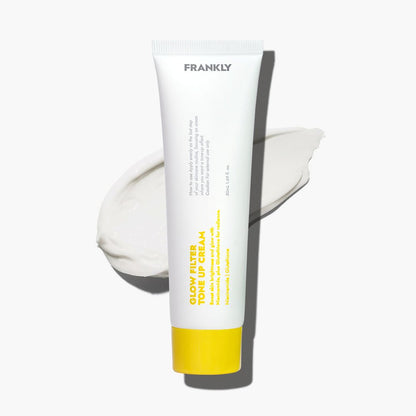 FRANKLY Glow Filter Tone Up Cream 50ml tube, white with yellow cap, Seoulia face moisturizer on Tampa Home & Garden Store