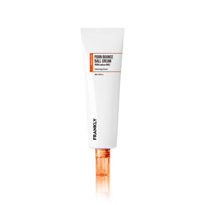 FRANKLY PDRN Bounce Ball Cream tube, white with orange cap, Seoulia face moisturizer on Tampa Home & Garden Store