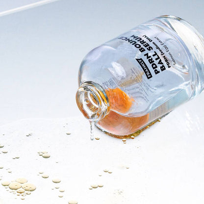 FRANKLY PDRN Bounce Ball Serum bottle by Seoulia, clear glass with orange serum 30ml on Tampa Home & Garden Store