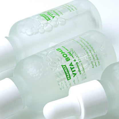 FRANKLY Vita Bomb Serum bottles (2) with frosted glass and green label, Seoulia 30ml face serum on Tampa Home & Garden Store
