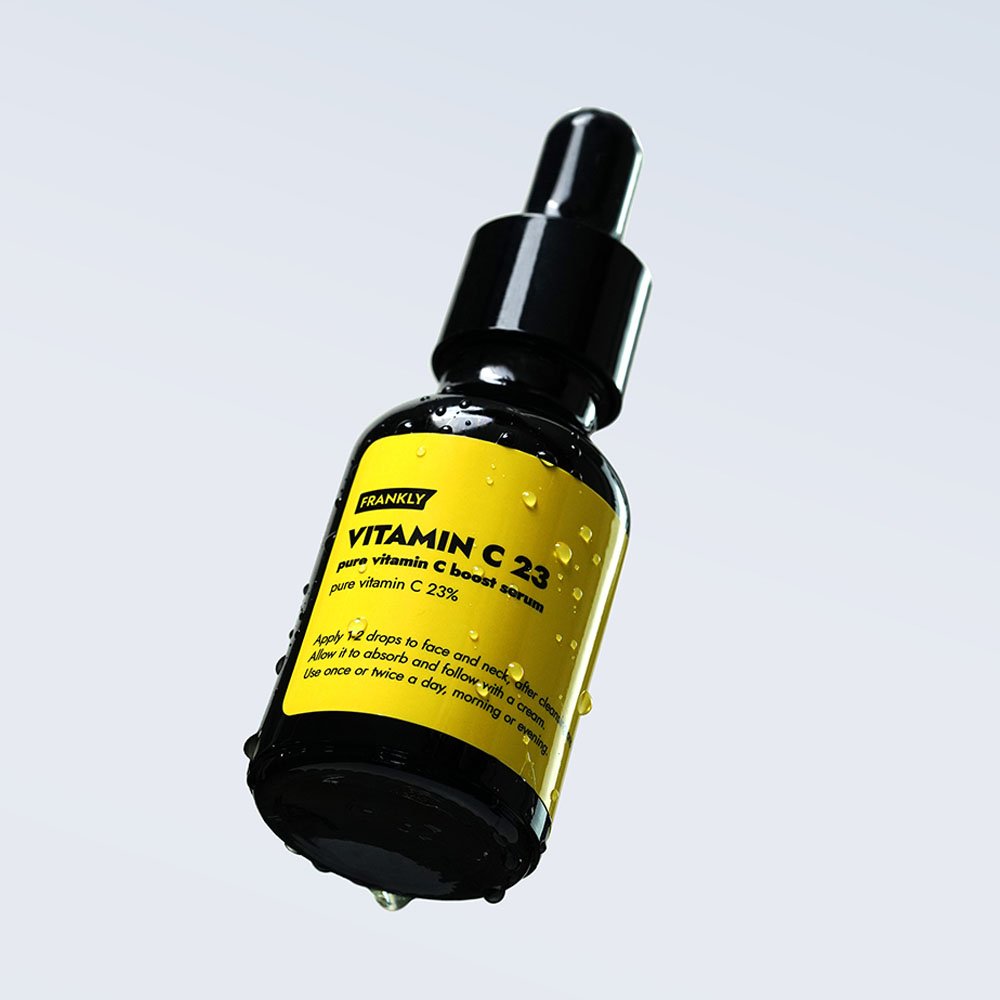 FRANKLY Vitamin C 23 serum dropper bottle with yellow label, 15ml, 23% pure vitamin C on Tampa Home & Garden Store