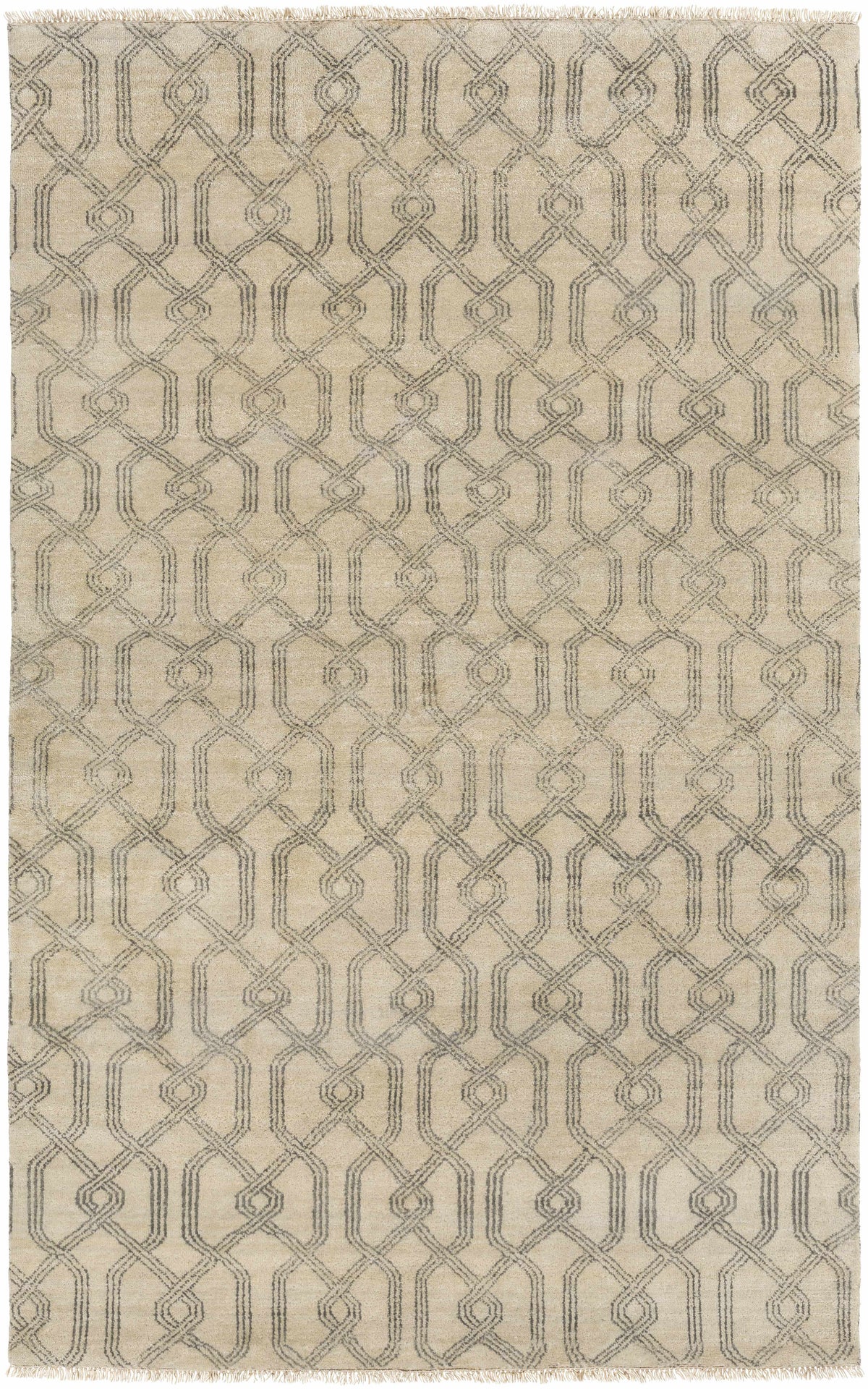 Fairborn Wool Rug beige with gray geometric lattice pattern Boutique Rugs on Tampa Home & Garden Store