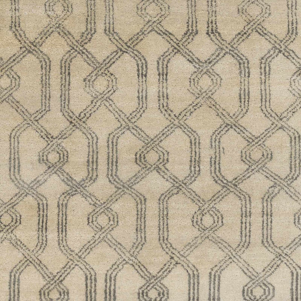 Fairborn Wool Rug from Boutique Rugs beige with gray geometric lattice pattern clearance on Tampa Home & Garden Store