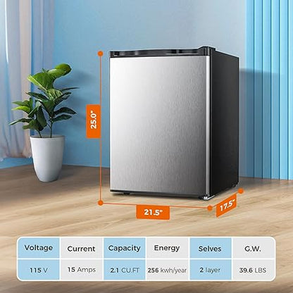 Kismile upright freezer, stainless steel door, 2.1 cu ft, 115V on Tampa Home & Garden Store