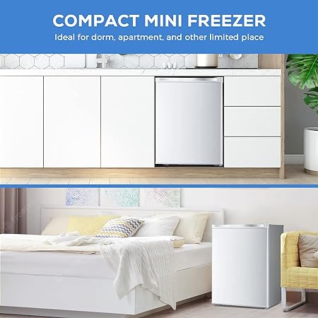 Kismile upright freezer white compact freestanding with interior shelf 1 unit on Tampa Home & Garden Store