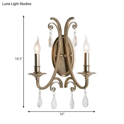 French Country Brass Finish Sconce Light