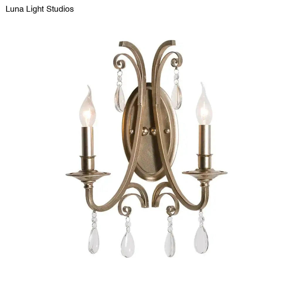 French Country Brass Finish Sconce Light