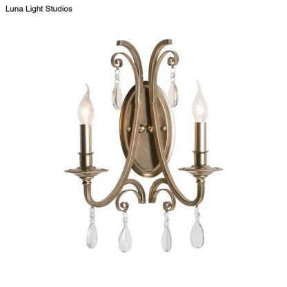 French Country Brass Finish Sconce Light