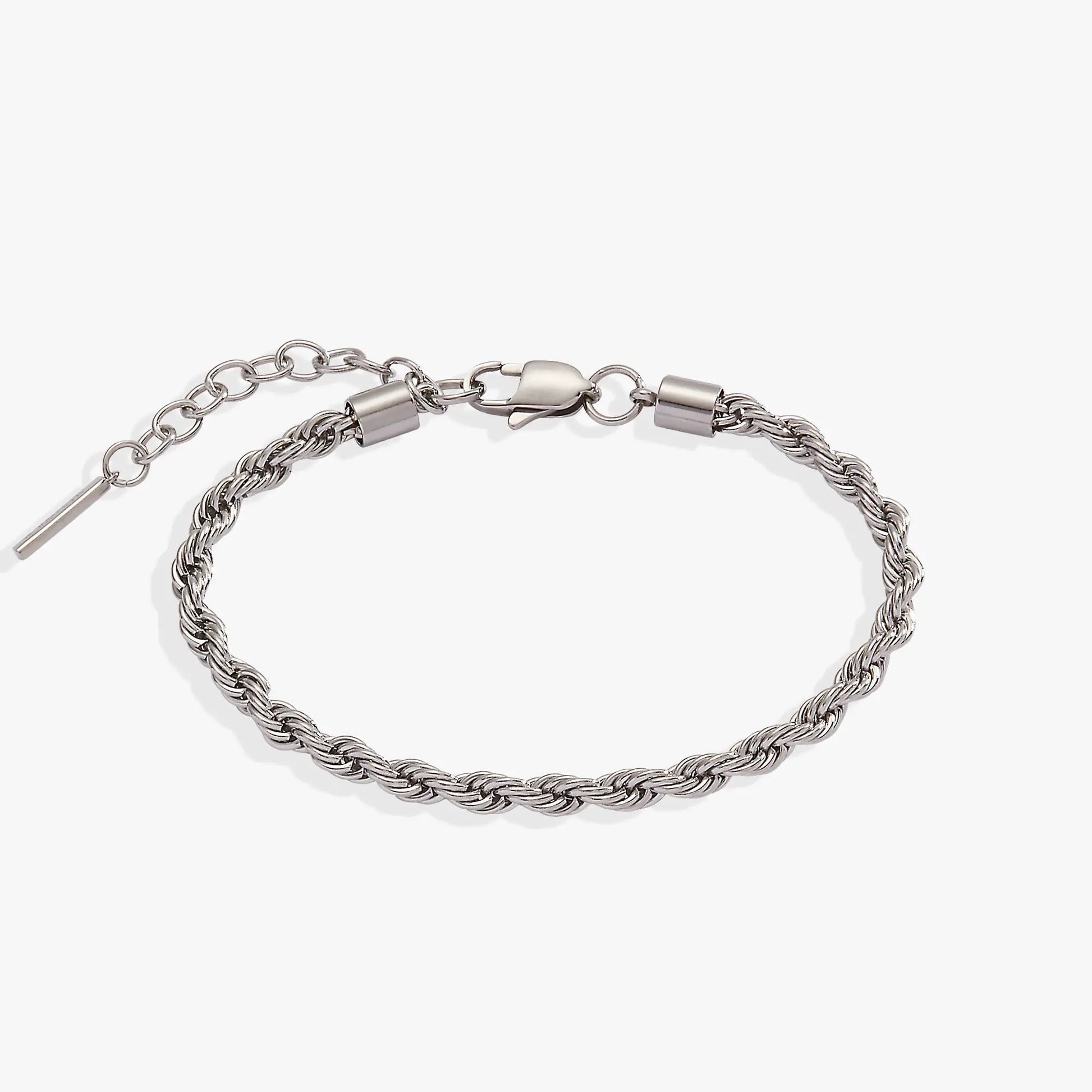 French Rope Stainless Adjustable Bracelet by ALEX AND ANI, twisted rope chain with lobster clasp on Tampa Home & Garden Store