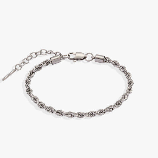 French Rope Stainless Adjustable Bracelet by ALEX AND ANI, twisted rope chain with lobster clasp on Tampa Home & Garden Store