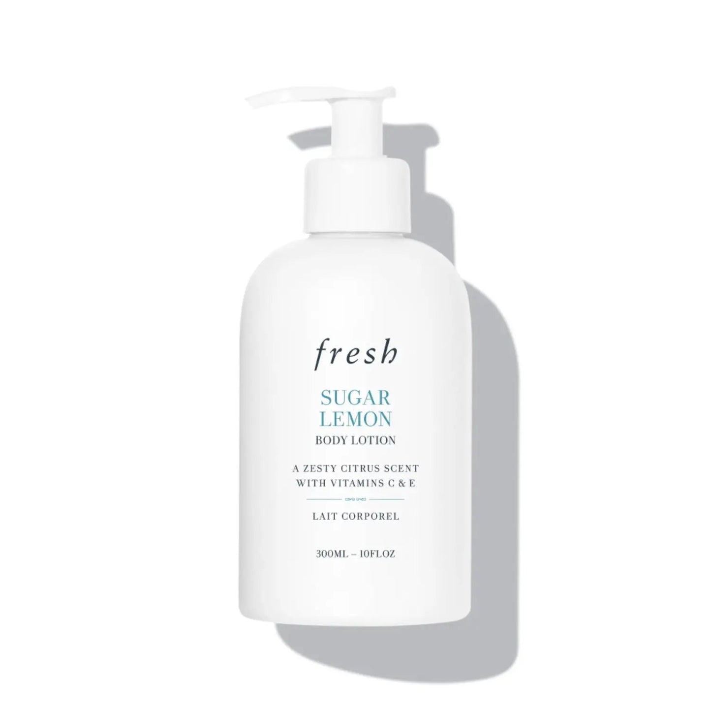 Sugar Lemon Body Lotion bottle with pump, white 300 mL skincare moisturizer on Tampa Home & Garden Store