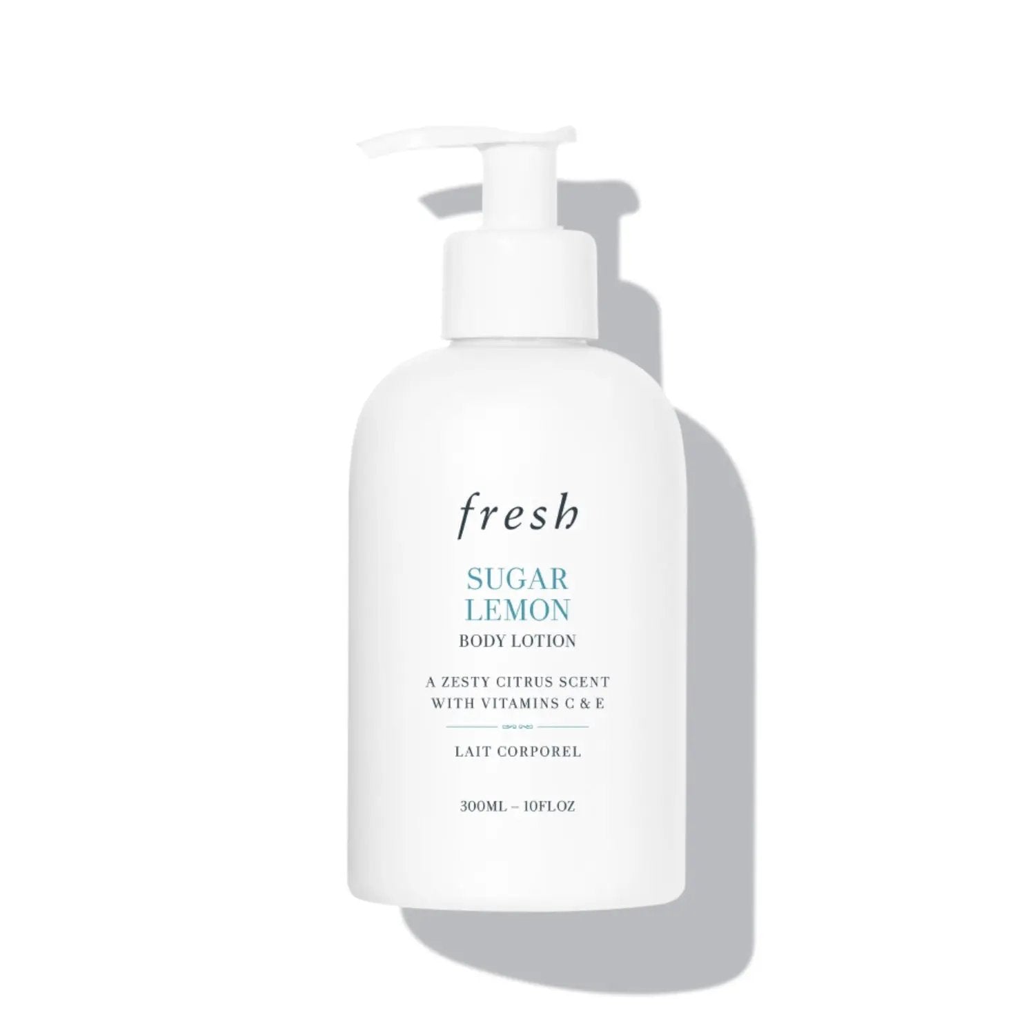 Sugar Lemon Body Lotion bottle with pump, white 300 mL skincare moisturizer on Tampa Home & Garden Store