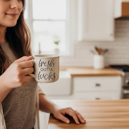 Fresh Outta Fucks Mug 14oz Ceramic Coffee Cup