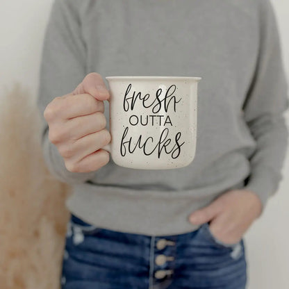Fresh Outta Fucks Mug 14oz Ceramic Coffee Cup
