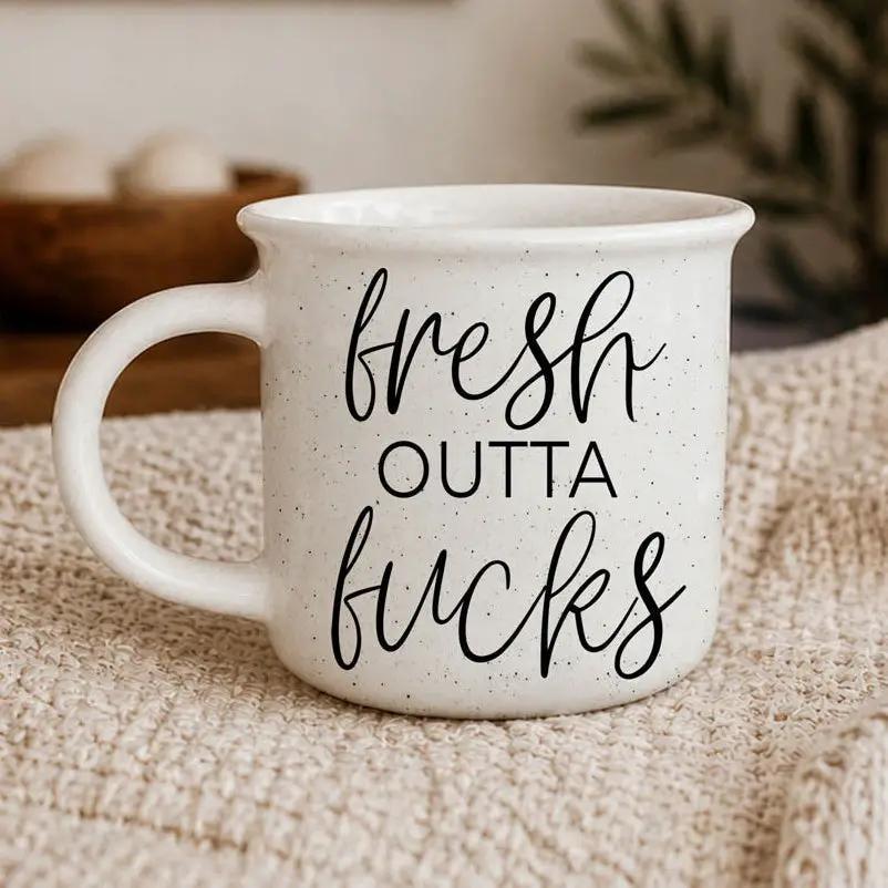 Fresh Outta Fucks Mug 14oz Ceramic Coffee Cup