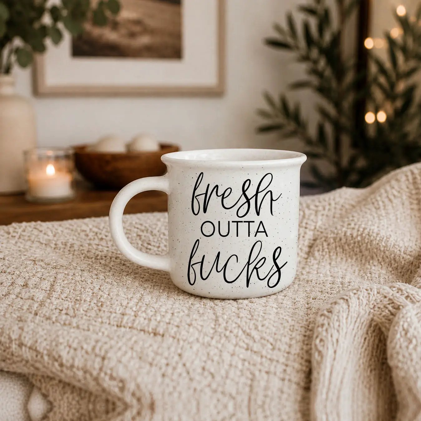 Fresh Outta Fucks Mug 14oz Ceramic Coffee Cup