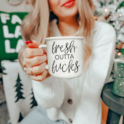 Fresh Outta Fucks Mug 14oz Ceramic Coffee Cup