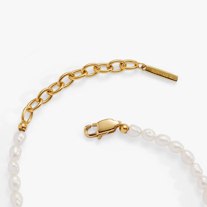 Freshwater Pearl Bracelet by ALEX AND ANI with gold-tone chain and engraved tag on Tampa Home & Garden Store