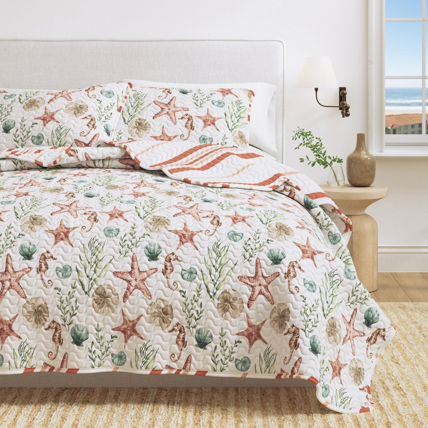 Castaway Coastal Quilt and Reversible Set