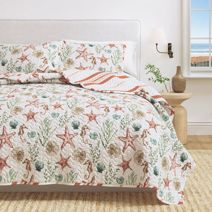 Castaway Coastal Quilt and Reversible Set