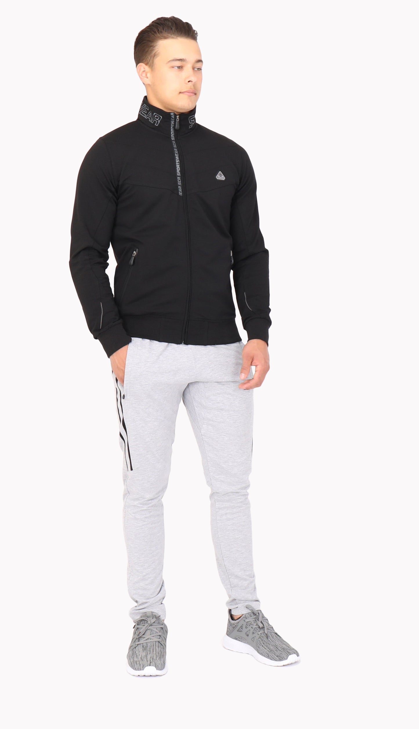 Full Zip Cotton Blend Sweatshirt For Men