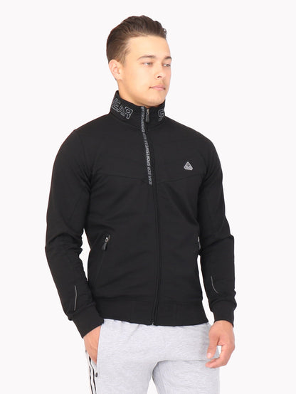 Full Zip Cotton Blend Sweatshirt For Men