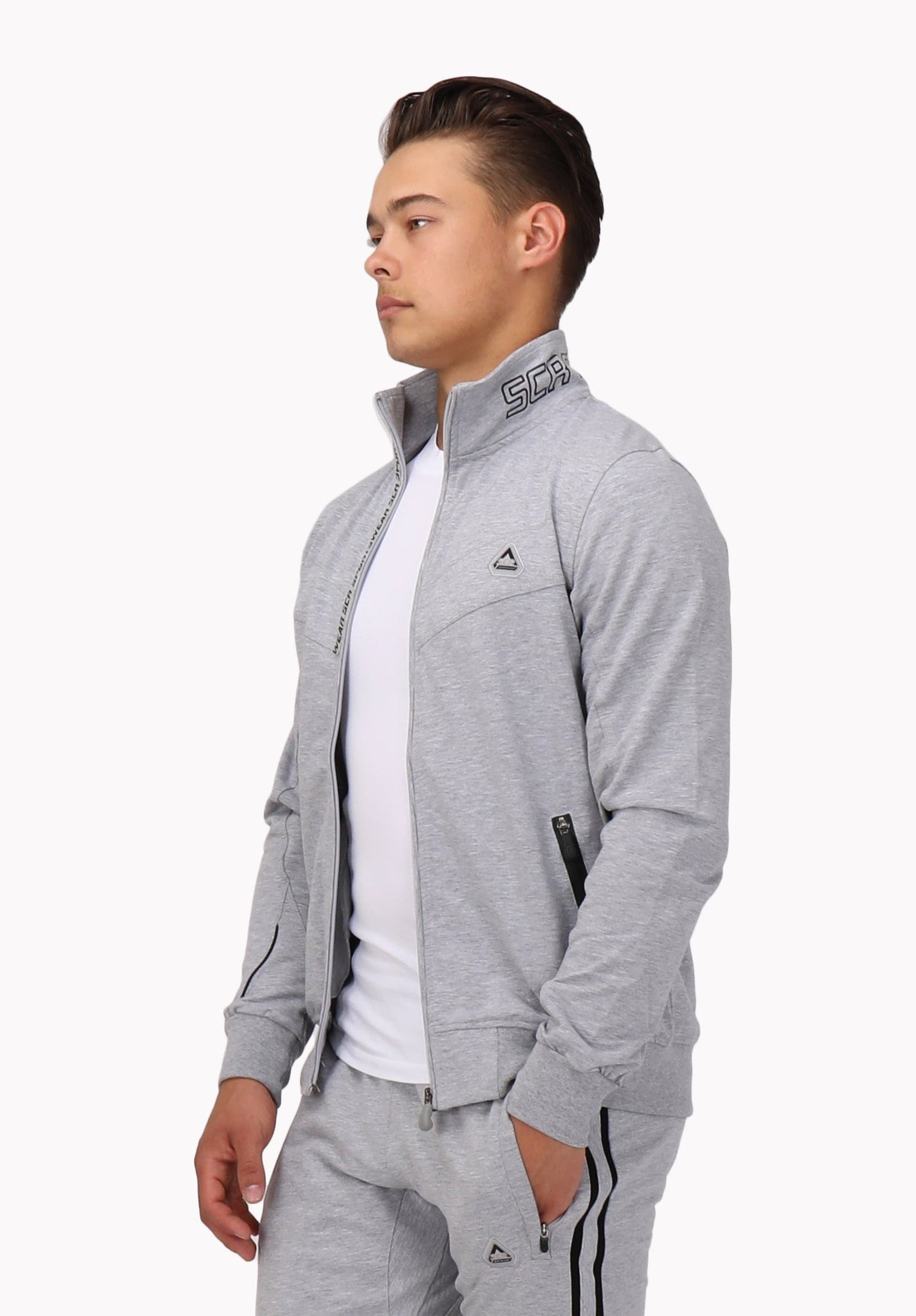 Full Zip Cotton Blend Sweatshirt For Men