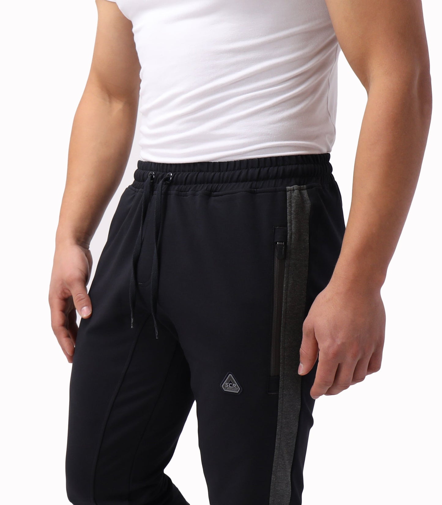 Infinite Flex Jogger Tall Fit by SCR Sportswear, black joggers with zip pockets on Tampa Home & Garden Store